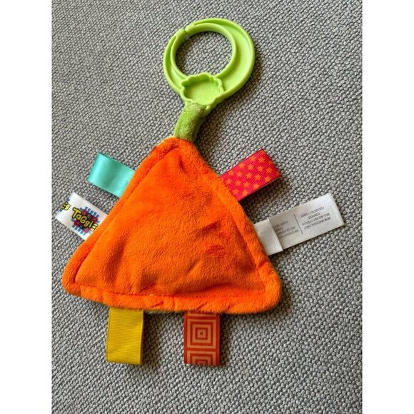 Taggies Baby Squeaker Triangle Clip Toy Seat Stroll Lovey Security Plush Blanket - Picture 2 of 2